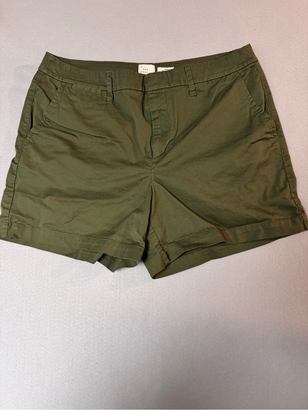 a new day Olive Green Cotton Chino Shorts